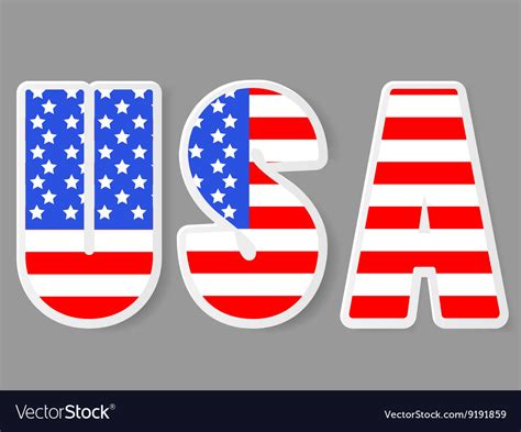 USA letters with flag background Royalty Free Vector Image