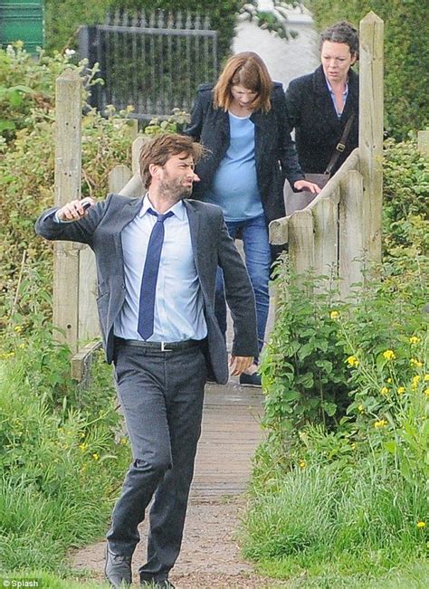 David Tennant throws his phone while filming scenes for Broadchurch ...