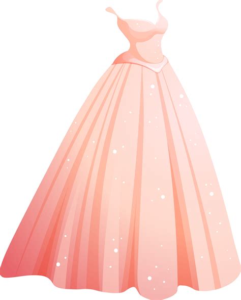 Cartoon wedding dress, long pink bride or princess dress isolated 17066121 Vector Art at Vecteezy