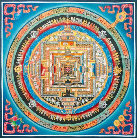 Kalachakra Mandala with Auspicious Symbols