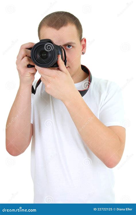 Man with dslr camera stock image. Image of reporter, journalist - 22722125