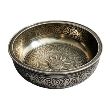An Antique Metal Bowl With Artistic Chasing And Engraving, Asian, Antique, Metal PNG Transparent ...