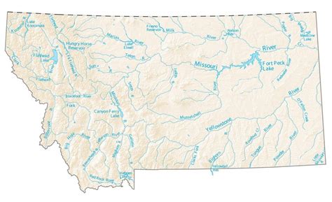 Montana Lakes and Rivers Map - GIS Geography