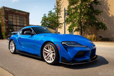 Blue Mk5 Supra on White Wheels - BenLevy.com