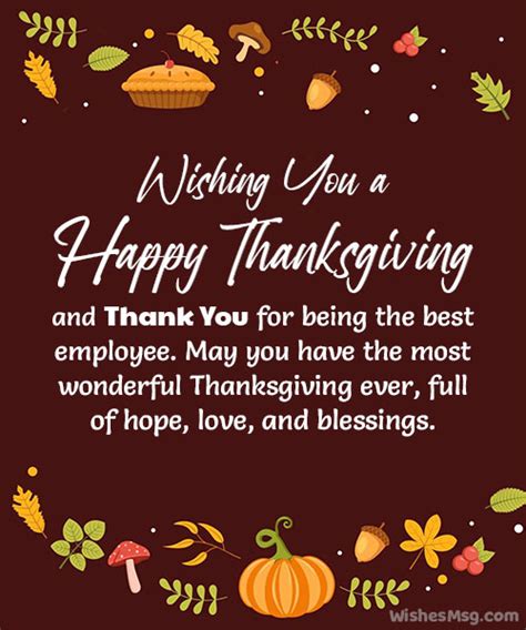 50+ Happy Thanksgiving Messages To Employees - WishesMsg