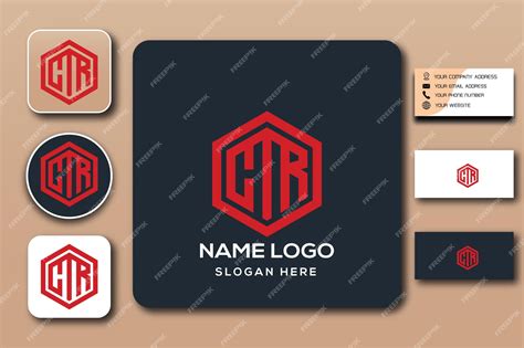 Premium Vector | Ctr monogram logo template color editable