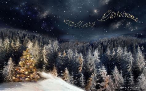 Christmas Night Sky Wallpaper