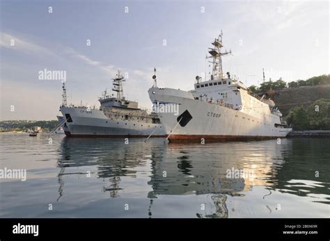 Ships of the Russian Black Sea fleet in the port of Sevastopol, Crimea ...