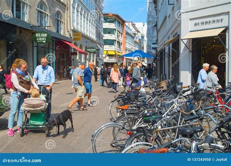 Copenhagen Shopping Street in Downtown Editorial Image - Image of exterior, danish: 137243950