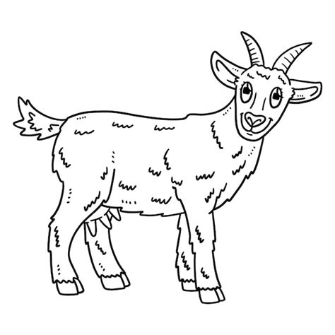 Premium Vector | Baby Goat Isolated Coloring Page for Kids