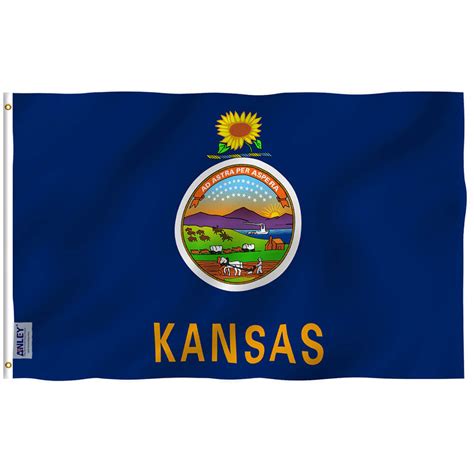 Fly Breeze Kansas State Flag 3x5 Foot - Anley Flags