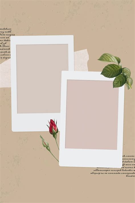 Blank collage photo frame template on beige background vector | premium image by rawpixel.com ...