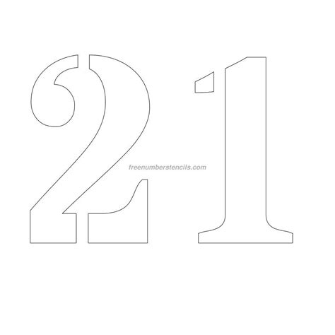 Free 11 Inch 21 Number Stencil - Freenumberstencils.com | Idee creative ...