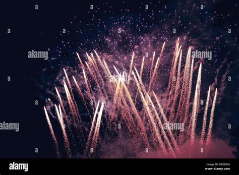 Pink fireworks background Stock Photo - Alamy