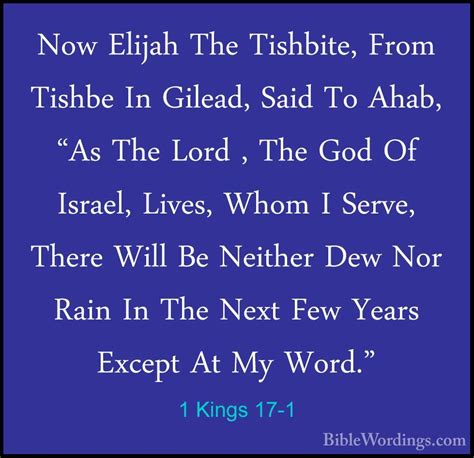 1 Kings 17 - Holy Bible English - BibleWordings.com