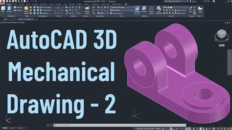 AutoCAD 3D Mechanical Drawing Tutorial - 2 - YouTube