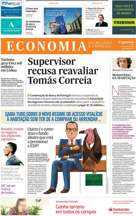 Capa Jornal Expresso Economia - 23 fevereiro 2019 - capasjornais.pt