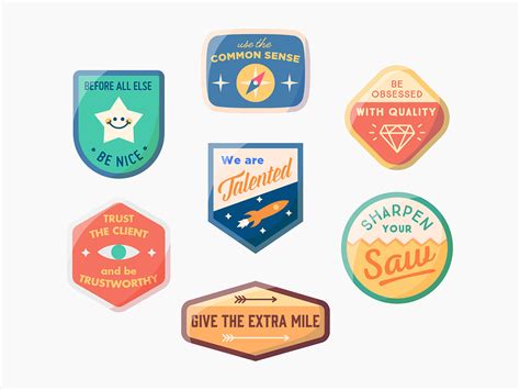 Badges in English by Valentin Bonilla on Dribbble