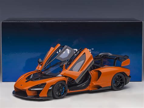 Buy McLaren Senna Trophy Mira Orange and Black with Carbon Accents 1/18 Model Car by Autoart ...