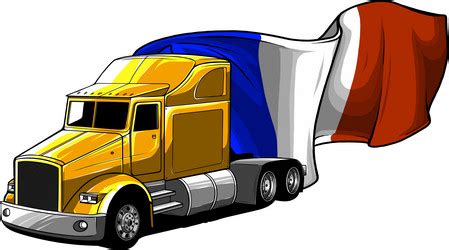 Classic semi trailer truck front view Royalty Free Vector