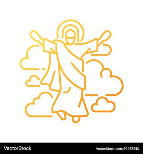 Ascension of jesus gradient linear icon Royalty Free Vector