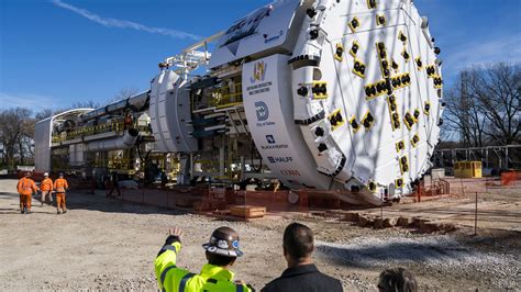 Officials christen the great big digging machine that will carve a 5-mile tunnel under Dallas