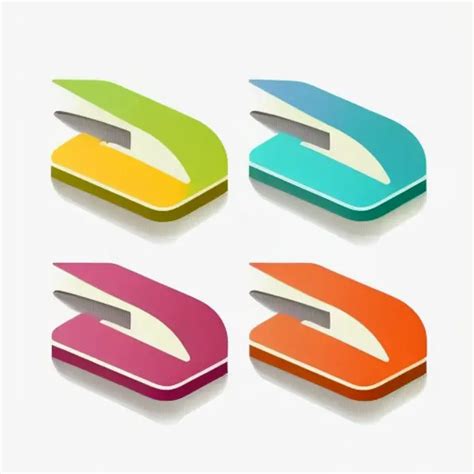 Colored Stapler With Different Colors In Different Shapes, A Simplistic ...