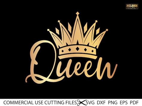 Queen With Crown SVG Black Woman Crown Svg Melanin Svg Afro - Etsy UK