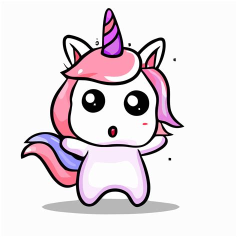 linda ilustración de unicornio unicornio kawaii chibi estilo de dibujo vectorial dibujos ...