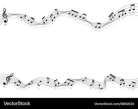 Music notes on flow chords and shadow Royalty Free Vector