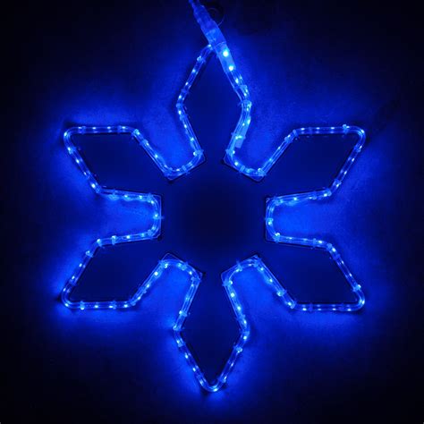 Snowflakes & Stars - 16" Blue LED Six Point Snowflake with Reflective Blue Center