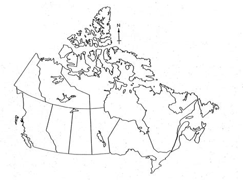 Blank map of Canada for kids - Printable map of Canada for kids (Northern America - Americas)