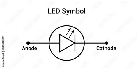 light emitting diode (LED) electrical symbol Stock Vector | Adobe Stock