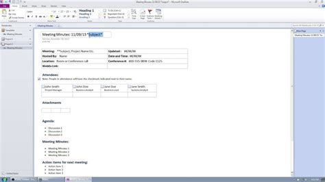 Onenote Meeting Template | The Best Professional Template