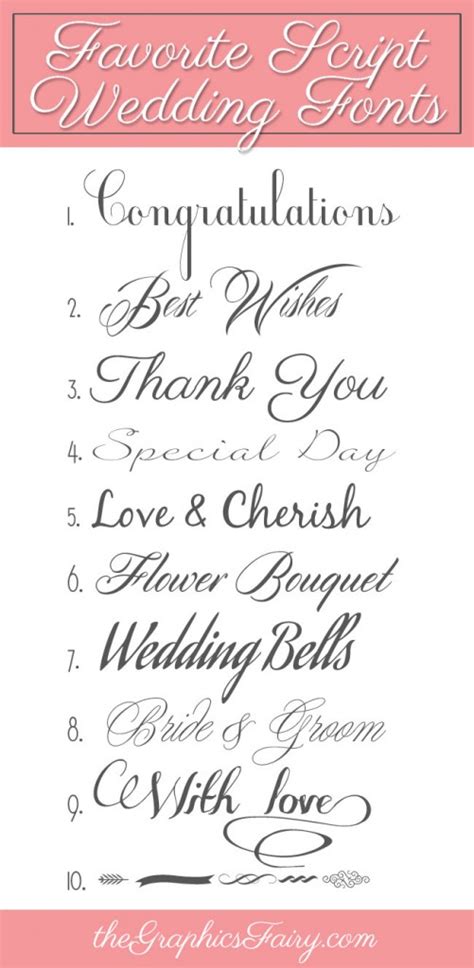 Favorite Script Wedding Fonts - The Graphics Fairy