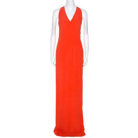 Boss By Hugo Boss Orange Sleeveless V-Neck Dallisia Dress S Boss By Hugo Boss | The Luxury Closet