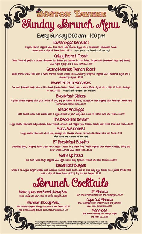 Brunch Buffet Menu