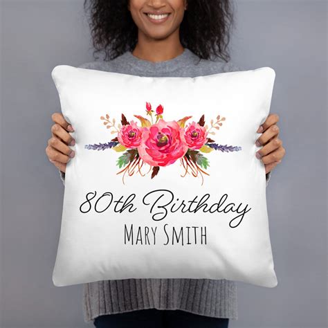 Happy 80th Birthday Gifts for Women Custom Name Pillow - Etsy