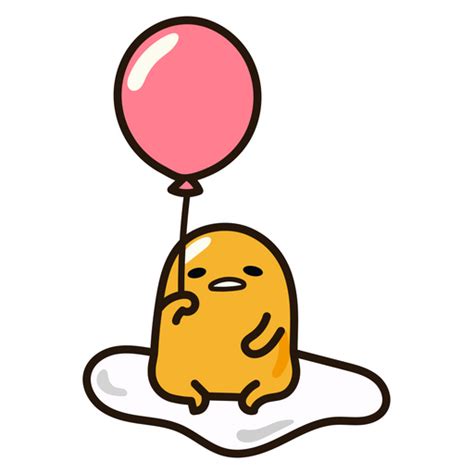 Gudetama with Balloon Sticker - Sticker Mania