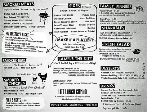 City Barbeque Menu, Menu for City Barbeque, Garner, Research Triangle - Urbanspoon/Zomato