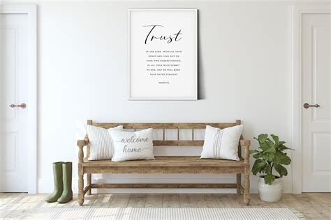 Proverbs 3:5-6 Bible Verse Wall Art Printable Minimal | Etsy