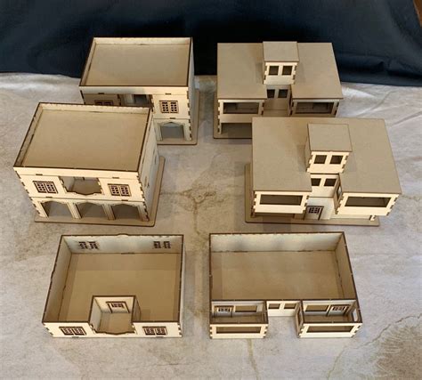 28mm MDF Modern Apartment Set Set of 4 Buildings for Spectre, Modern ...