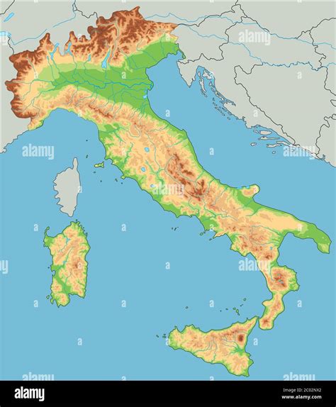 Physical map of italy hi-res stock photography and images - Alamy