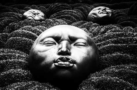 ethereal faces in the Garden of Emotions, fine art black & white, The ...