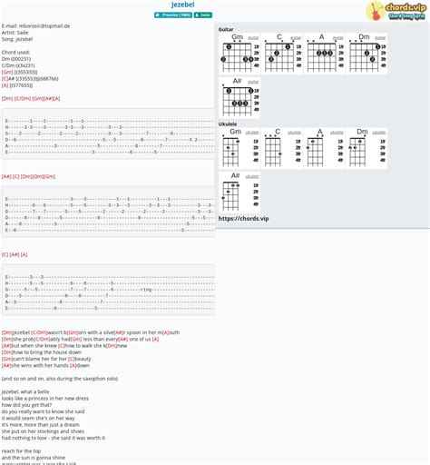 Chord: Jezebel - Sade - tab, song lyric, sheet, guitar, ukulele | chords.vip