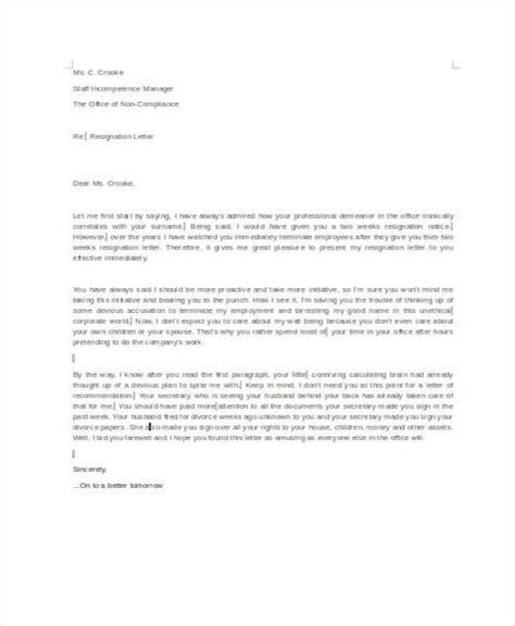 Resignation Letter For Bad Boss