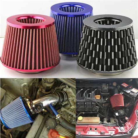 Air Intake Filter 76mm Universal Car Air Filter Vehicle Induction High Power Mesh 3 Inch Auto ...