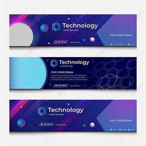 Gradient Texture Technology Linkedin Banner Design Vector Template ...