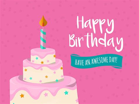 Big Cake Birthday Card Vector Download