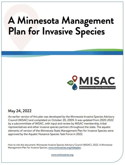 State Management Plan — Minnesota Invasive Species Advisory Council